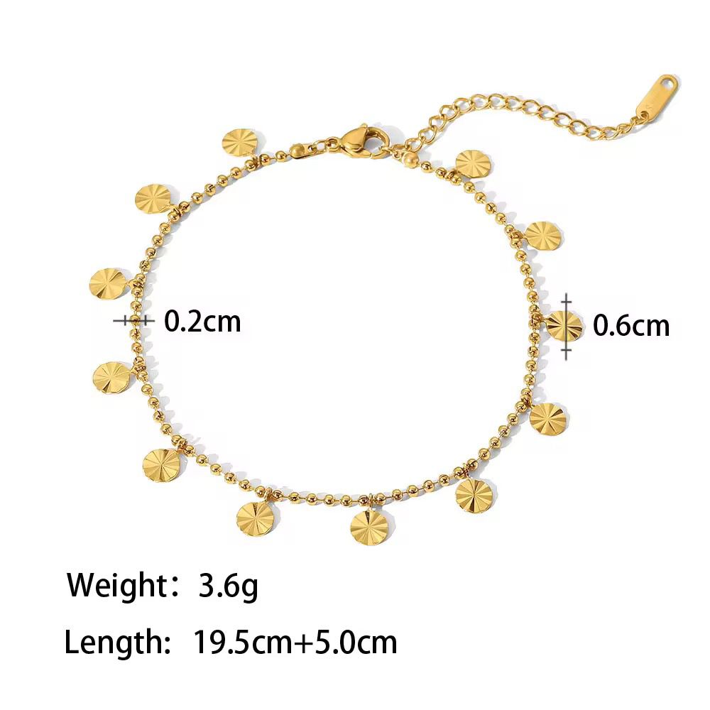 Dangling Circle Golden Anklet | Elegant Minimal Charm