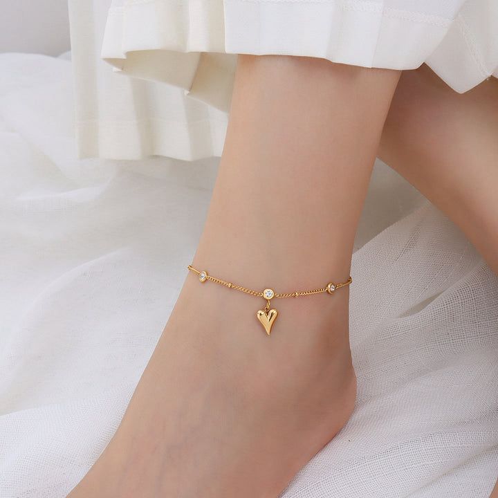 Hanging Heart Anklet | Sweet & Stylish Charm