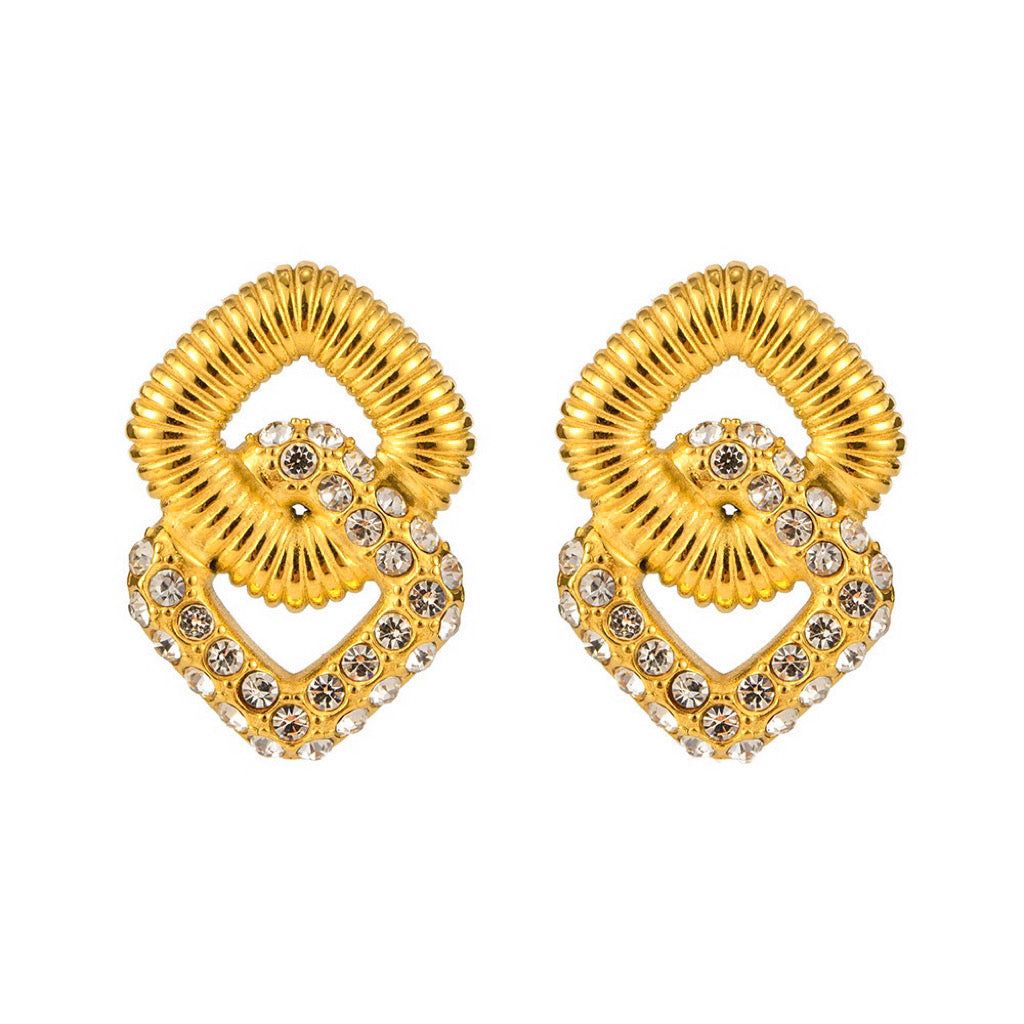 Vintage Quilt Square Earrings | Timeless Artistic Design