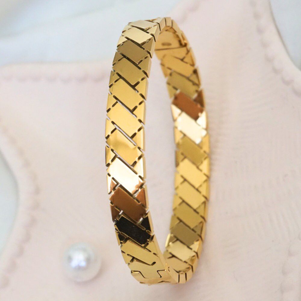 Angled Block Bangle | Modern Minimalist Statement