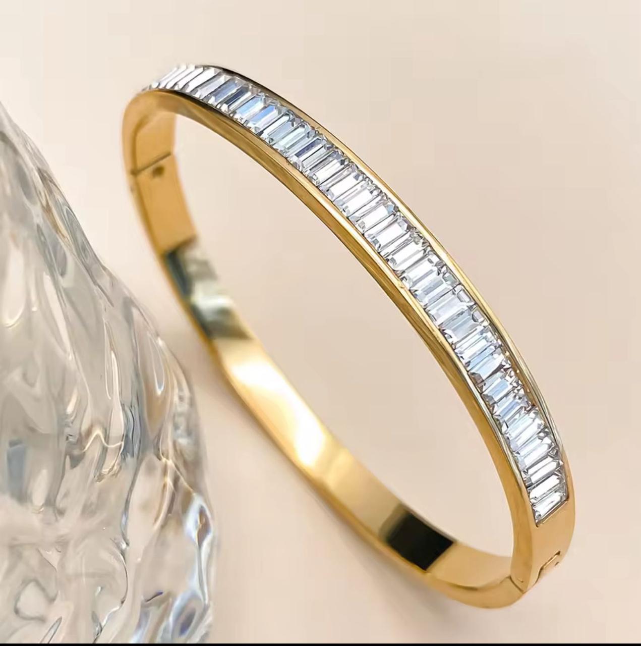 Crystal Channel Cuff | Elegant Sparkle in Every Move