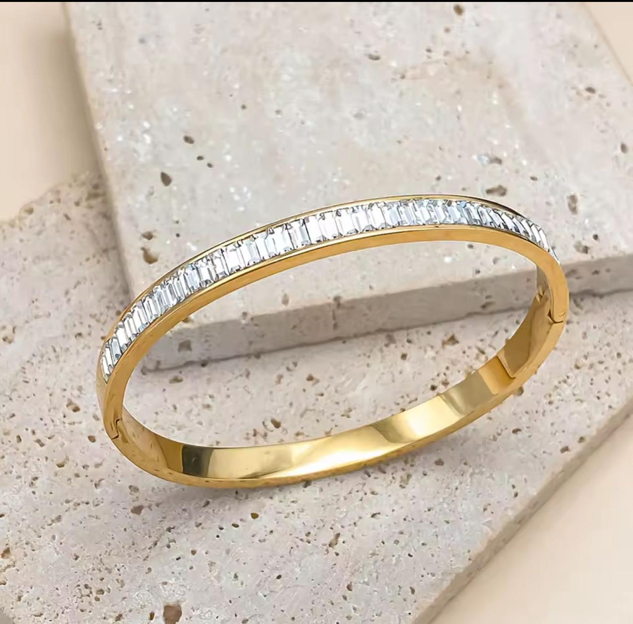 Crystal Channel Cuff | Elegant Sparkle in Every Move