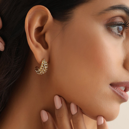 Moon Zircon Studs | Sparkle with Lunar Grace