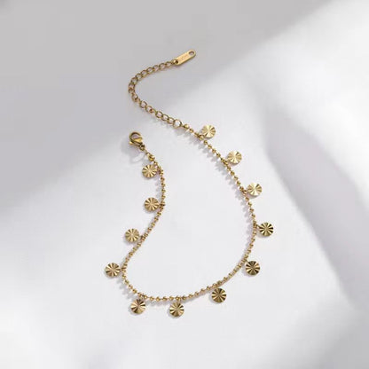 Dangling Circle Golden Anklet | Elegant Minimal Charm
