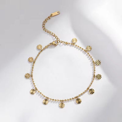 Dangling Circle Golden Anklet | Elegant Minimal Charm