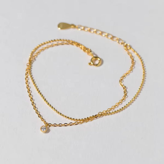 Double-Layer Fine Chain Bracelets/Anklet | Minimal Elegance