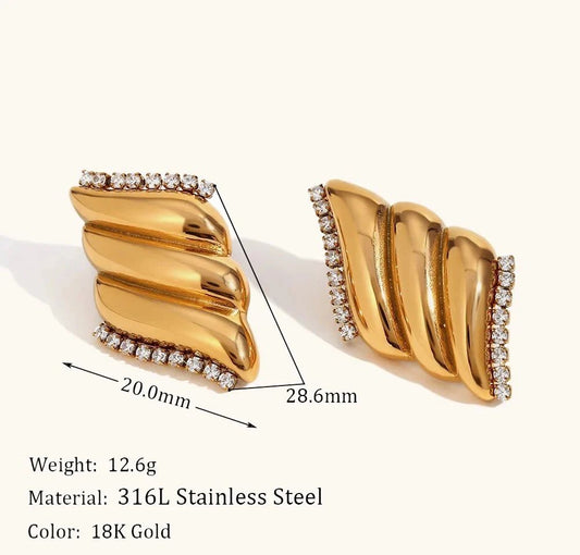 Gold Plated Wave Earrings | Elegant Flow of Style