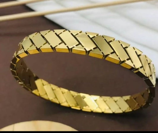 Angled Block Bangle | Modern Minimalist Statement