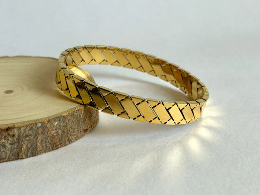 Angled Block Bangle | Modern Minimalist Statement