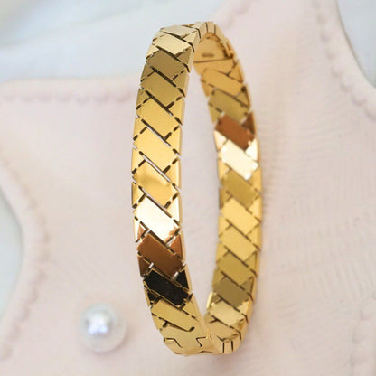 Angled Block Bangle | Modern Minimalist Statement