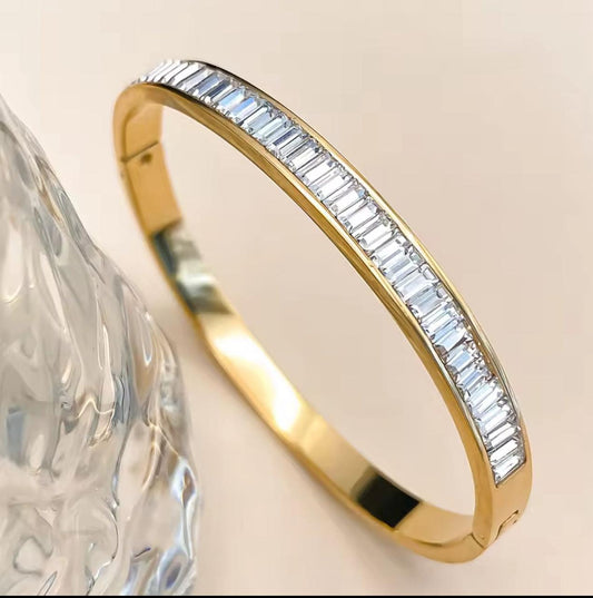 Crystal Channel Cuff | Elegant Sparkle in Every Move