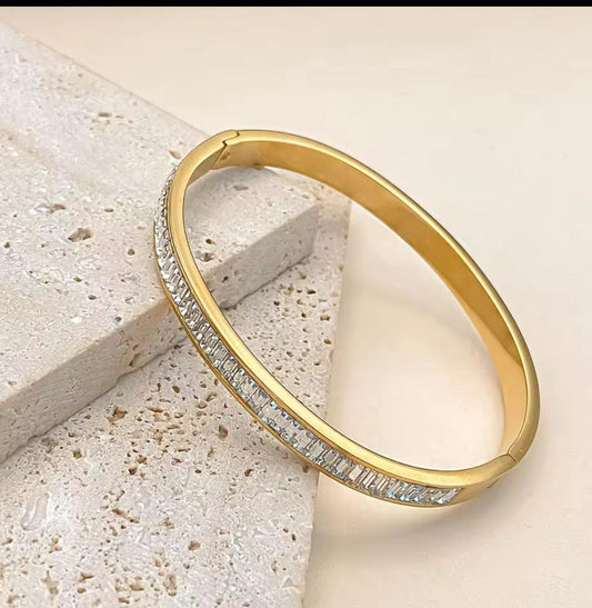 Crystal Channel Cuff | Elegant Sparkle in Every Move